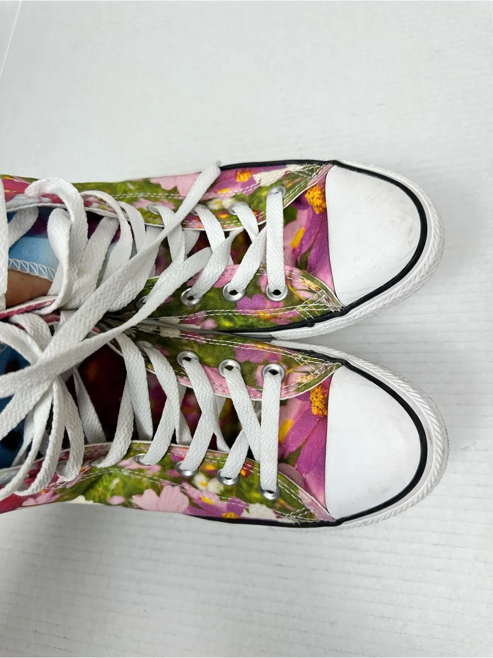 Converse All-Star Chuck Taylors Floral Sz Men 8.0 Women 10 High Top Shoe 150186F - Picture 12 of 14